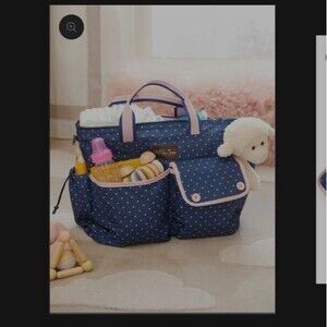 Matilda Jane Blue & Pink Polka Dot The Essentials Diaper Bag